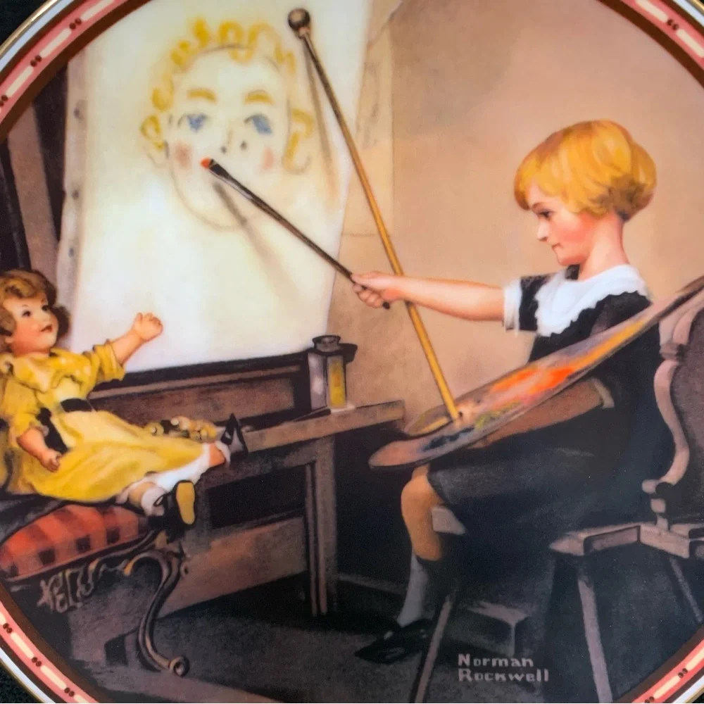 Vintage KNOWLES Norman Rockwell 1987 Serious Business Collector Plate Home Deco